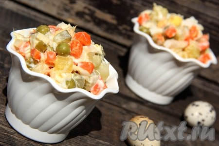 Салат с рыбой горячего копчения и картофелем