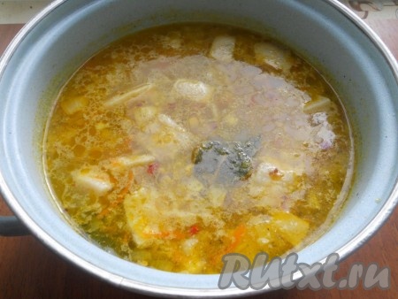 Дать супу закипеть, варить еще 5 минут. Газ выключить, дать капустняку настояться 15-20 минут.
