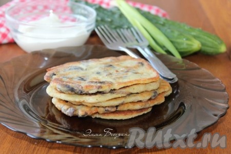 Картофельные лепешечки с грибами