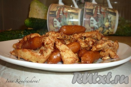 Куриное филе в соевом соусе на сковороде