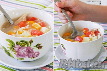 Суп с капустой и рисом