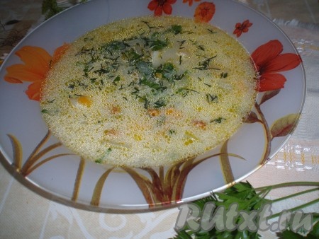 Суп с лисичками и кольраби