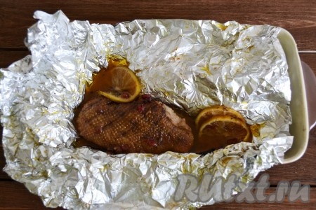 Вот готовая гусиная грудка.
