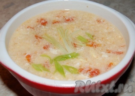 Куриный суп с яйцами и помидорами (на китайский манер)