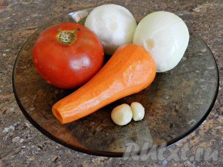 Очистить овощи.