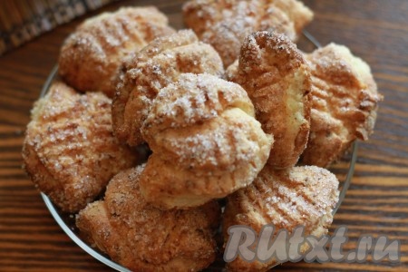 Печенье "Гусиные лапки" из творога с сахаром