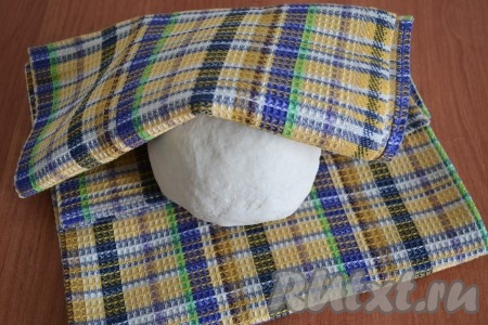 Накрыть тесто салфеткой и оставить на 15 минут, чтобы тесто "отдохнуло".
