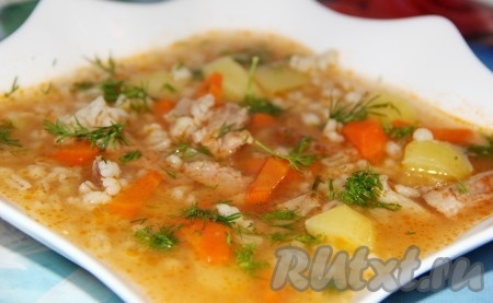 Суп из перловки с мясом