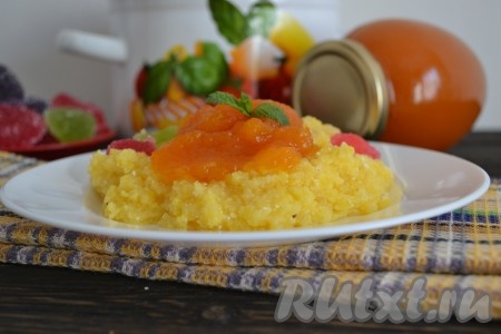 Можно подать тыквенное варенье с кашей. Это безумно вкусно! Готовьте с любовью!
