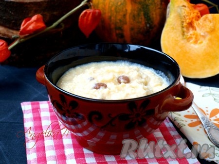 Рецепт тыквенной каши с молоком и пшеном