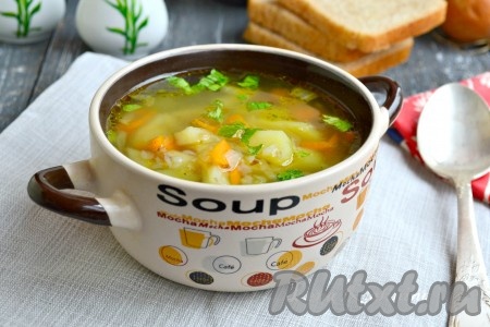 Гречневый суп без мяса