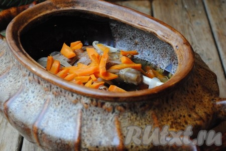 Время приготовления гуся в горшочке будет зависеть от возраста птицы, поэтому, спустя час, мясо надо будет проверить на готовность, если оно мягкое и легко прокалывается ножом - блюдо готово.&nbsp;
