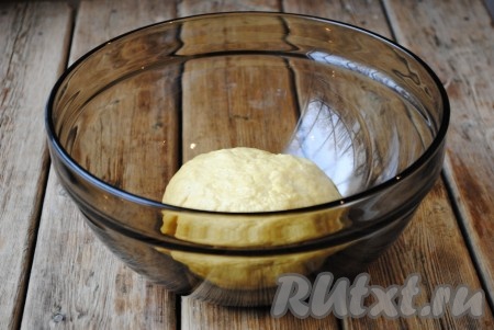 Замесить мягкое, эластичное тесто, которое не липнет к рукам. Поместить его в миску, смазанную растительным маслом, накрыть полотенцем и оставить в тепле на 1 час.&nbsp;
