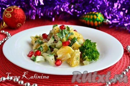 Салат из огурцов и апельсинов