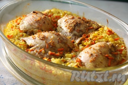 Курица с рисом и кукурузой