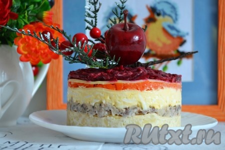 Слоеный салат с сардинами