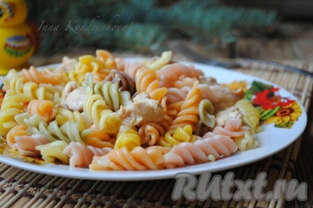 Рецепт куриного филе с макаронами
