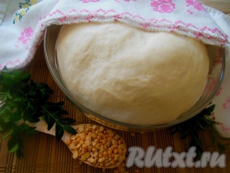 Дайте тесту подойти в течение 1,5 часов, за это время тесто необходимо два раза обмять. Тесто хорошо увеличится в объёме.