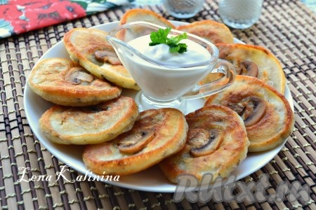 Оладьи с грибами