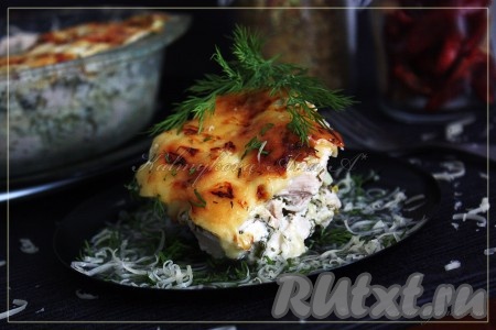 Куриное филе в кефире под сыром