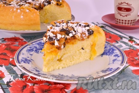 Шарлотка с апельсинами в мультиварке