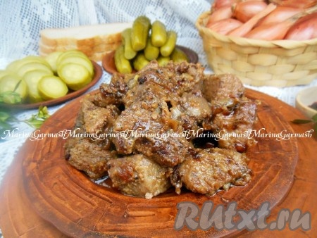 Рецепт жареной свиной печени с луком