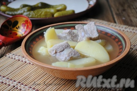 Суп со свиными ребрышками