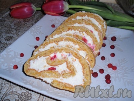 Тыквенный рулет со сливочным кремом