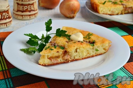 Наливной пирог с курицей