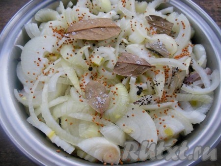 Сверху выложите слой лука.