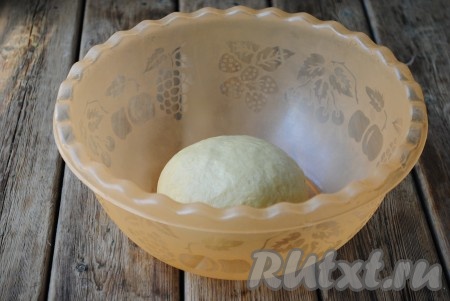 Выложить тесто в миску, накрыть полотенцем и оставить на 30 минут при комнатной температуре. 