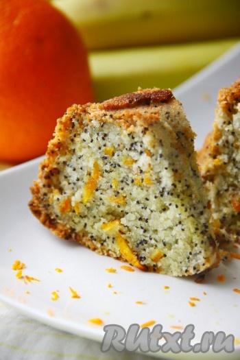 Постный апельсиновый кекс с маком