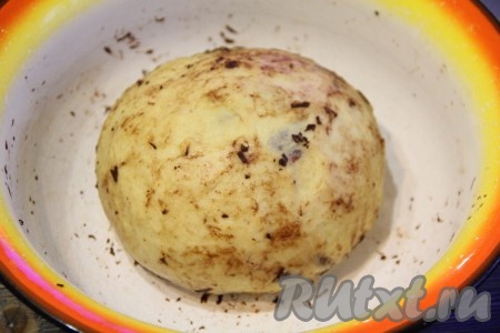 Перемешать тесто. Накрыть миску с тестом полотенцем и оставить на 1-1,5 часа в тепле.