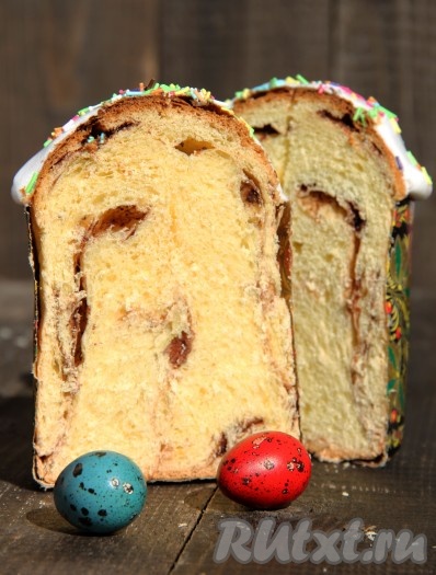 Вот такой красивый кулич в разрезе.
