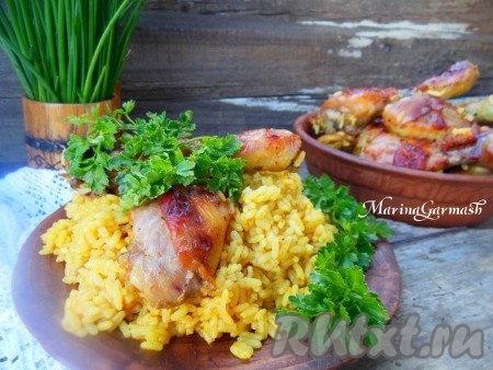 Куриные ножки с рисом в духовке