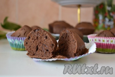 Маффины с какао прекрасно сочетаются с горячим кофе и какао. Попробуйте!
