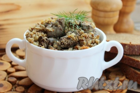 Гречка с куриной печенью в мультиварке