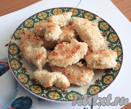 Куриные палочки в кунжуте