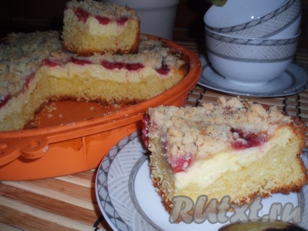 Творожный пирог со штрейзелем