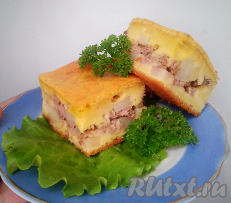 Деревенский пирог с картофелем и мясом