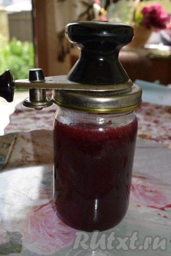 Закатать банки прокипяченными крышками, перевернуть, укутать одеялом до полного остывания, а затем убрать на хранение (такое желе прекрасно хранится в квартире (без погреба)).
