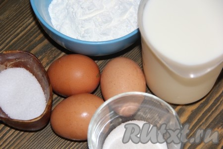  Приготовить продукты для замешивания блинов с крахмалом на молоке 