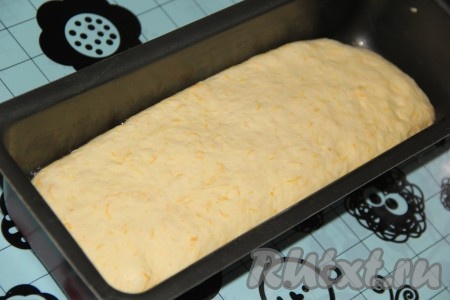 Выложить тесто в форму, смазанную растительным маслом, и оставить в форме на 30 минут. Выпекать можно в металлической или керамической форме.&nbsp;
