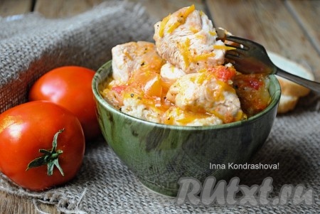 Филе индейки, тушеное с овощами