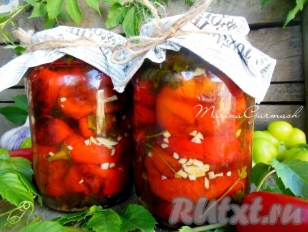 Жареный болгарский перец с чесноком на зиму