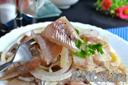 Малосольного, необычайно вкусного леща, маринованного в домашних условиях, подать к столу.