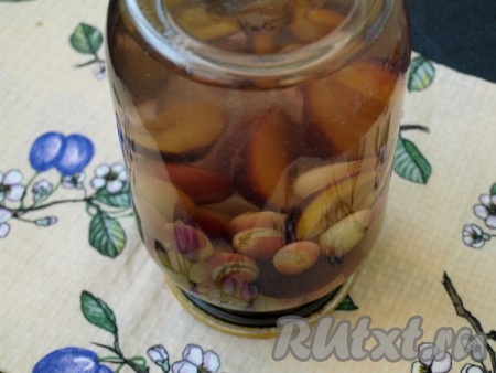 Проверить герметичность закатки, обернув банку полотенцем, слегка покачать её, чтобы сахар растворился. Перевернуть банку дном вверх и укутать до полного остывания.
