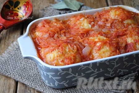 Очень вкусные постные ленивые голубцы готовы.
