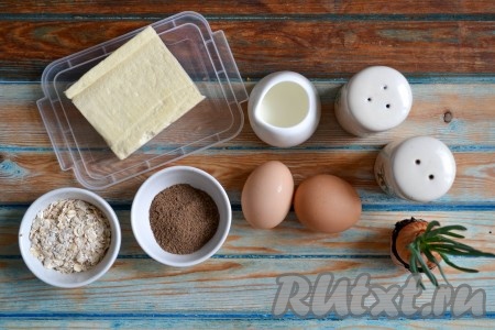 Подготовить необходимые ингредиенты для приготовления освяноблина с отрубями.