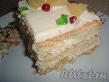 А это остатки торта в разрезе.
